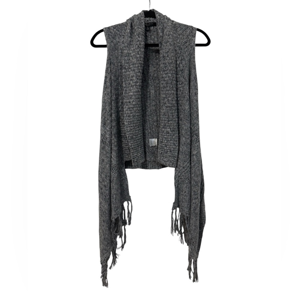 Romeo & Juliet Open Front Grey Fringe Vest (Size S)